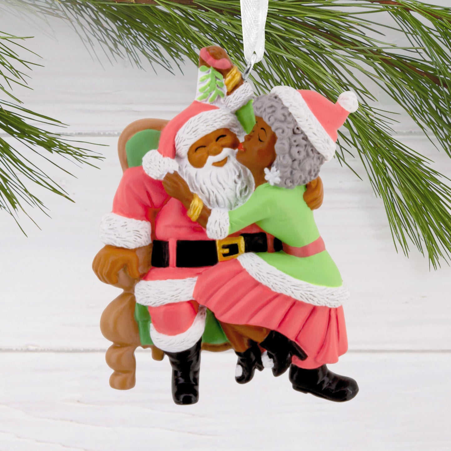 Hallmark Mahogany Christmas Ornament, Santa and Mrs. Claus Ornament, Santa Collectors Gifts