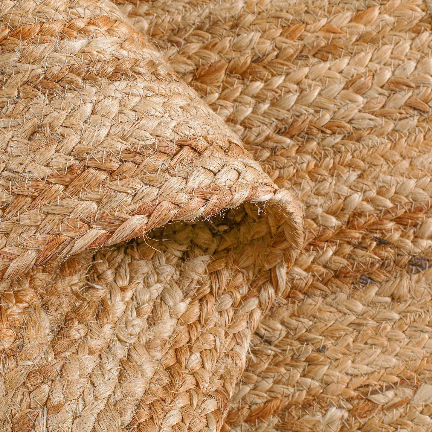Hausattire Hand Woven Jute Braided Rug, 2'x3' – Natural, Reversible Boho Entry Area Rugs for Kitchen, Living Room I Farmhouse Indoor Outdoor Decorative Floor Rug, 24x36 Inches