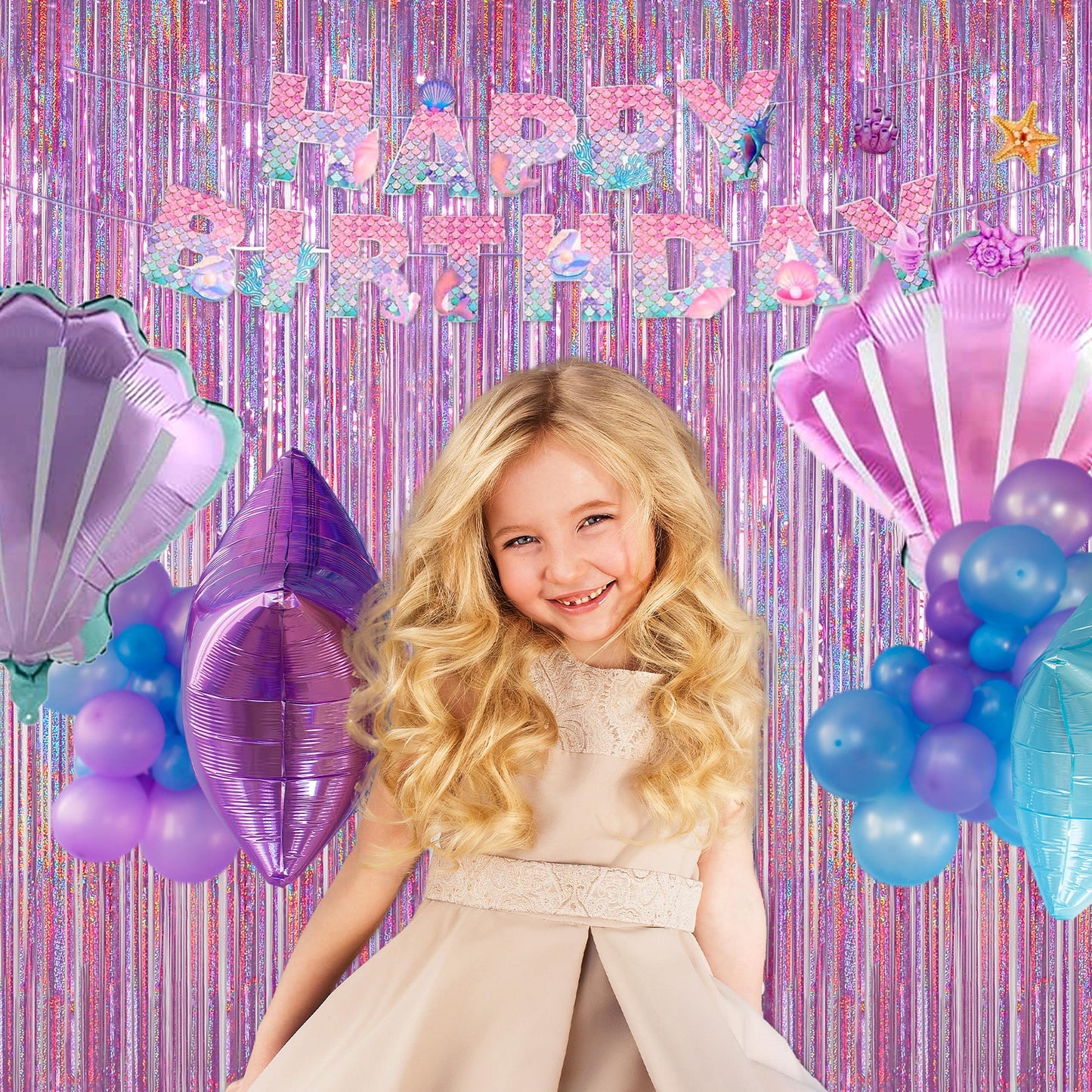 Happy Mothers Day Decorations Melsan 3 Pack 3.2 x 8.2 ft Pinkish Purple Tinsel Fringe Curtain Backdrop, Sparkling Metallic Party Decorations for Girls Birthday, Bachelorette, Wedding, Photo Booth