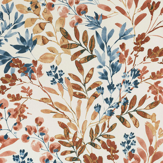 No. 918 Amelie Botanical Print Energy Saving Grommet Curtain Panel, 48" x 84", Indigo Blue