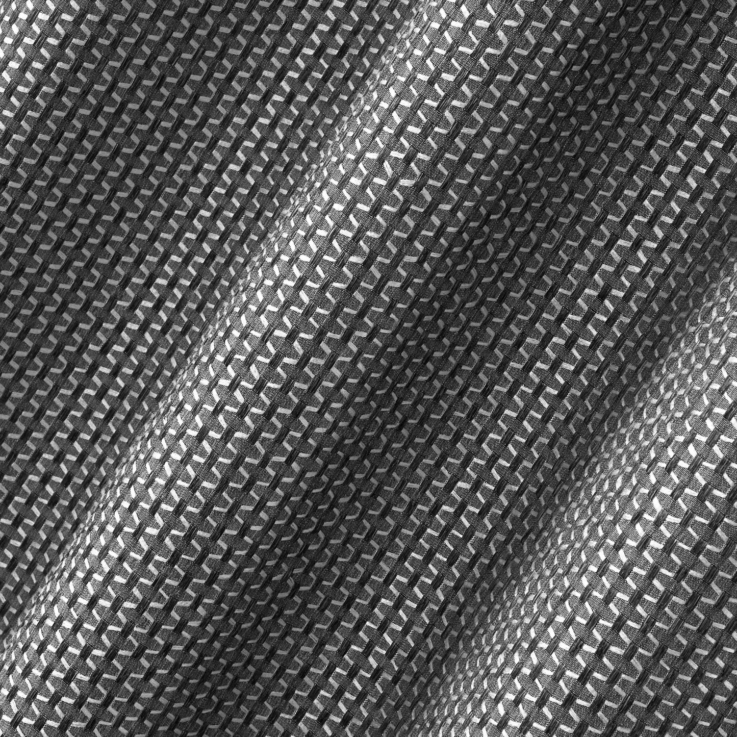 Parklane Dark Grey 4-Piece Rod Pocket Wave Window Panel Set, 2 Jacquard Panels & 2 Sheer Panels, Elegant Layered Curtains for Living Room or Bedroom,84"