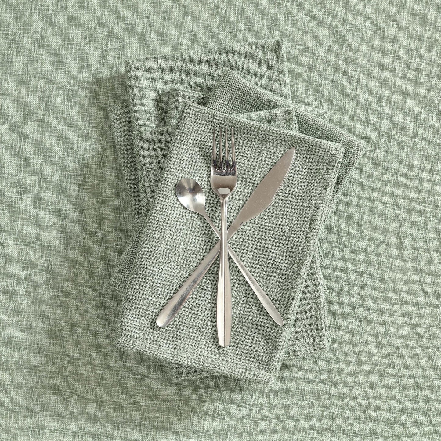 Laura Ashley Harper Luxuriously Smooth Fabric Napkins for Formal or Casual Dining, Holiday, Banquet, Wedding or Party, Set of 6 Napkins, Sage