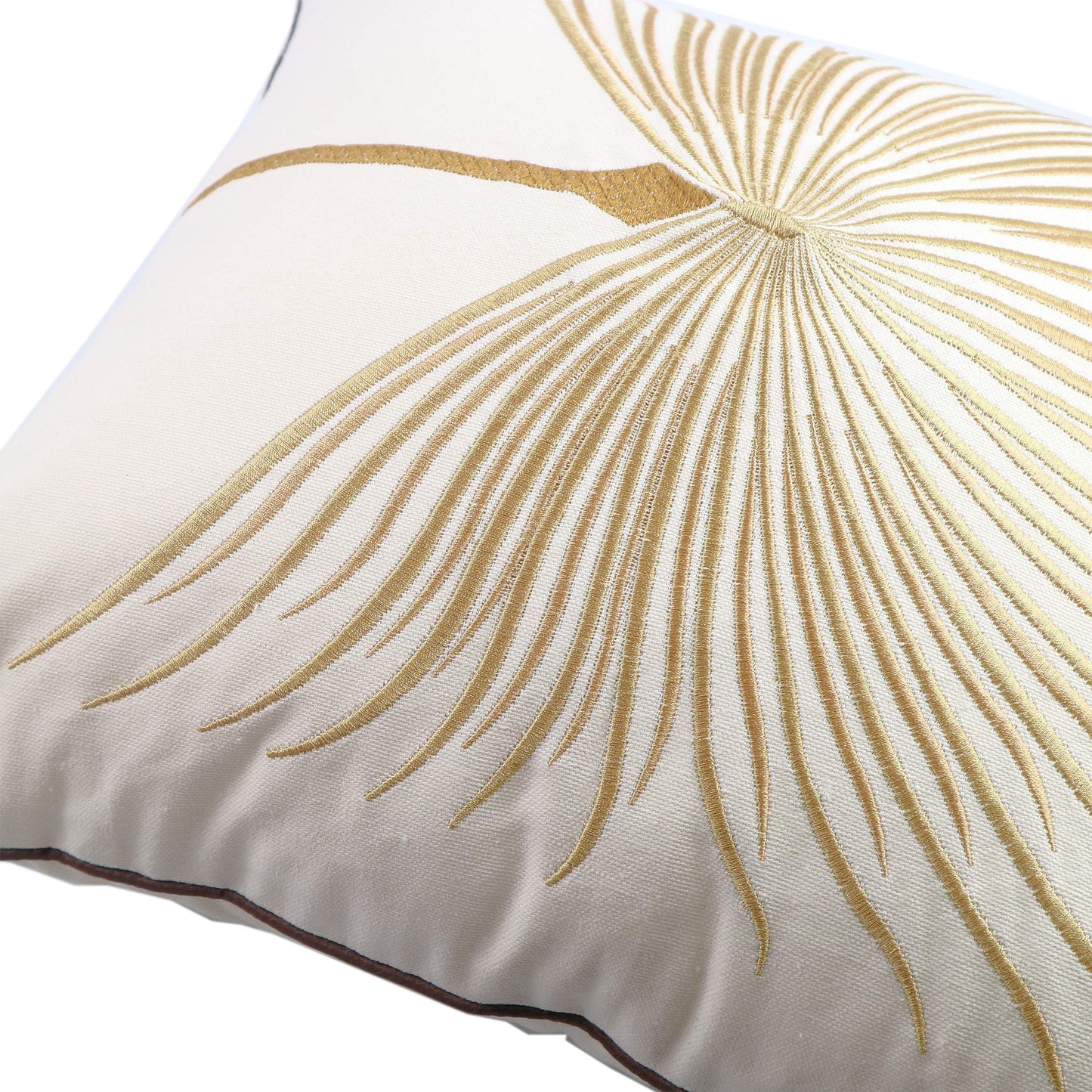 Hodeco Embroidery Throw Pillow Covers 18x18 Home Decor Fine Thread Dandelion Flower Pillow Cover for Couch Bedroom Chair 100% Cotton Canvas Floral Cushion Cover 45x45cm, Beige Pack of 2