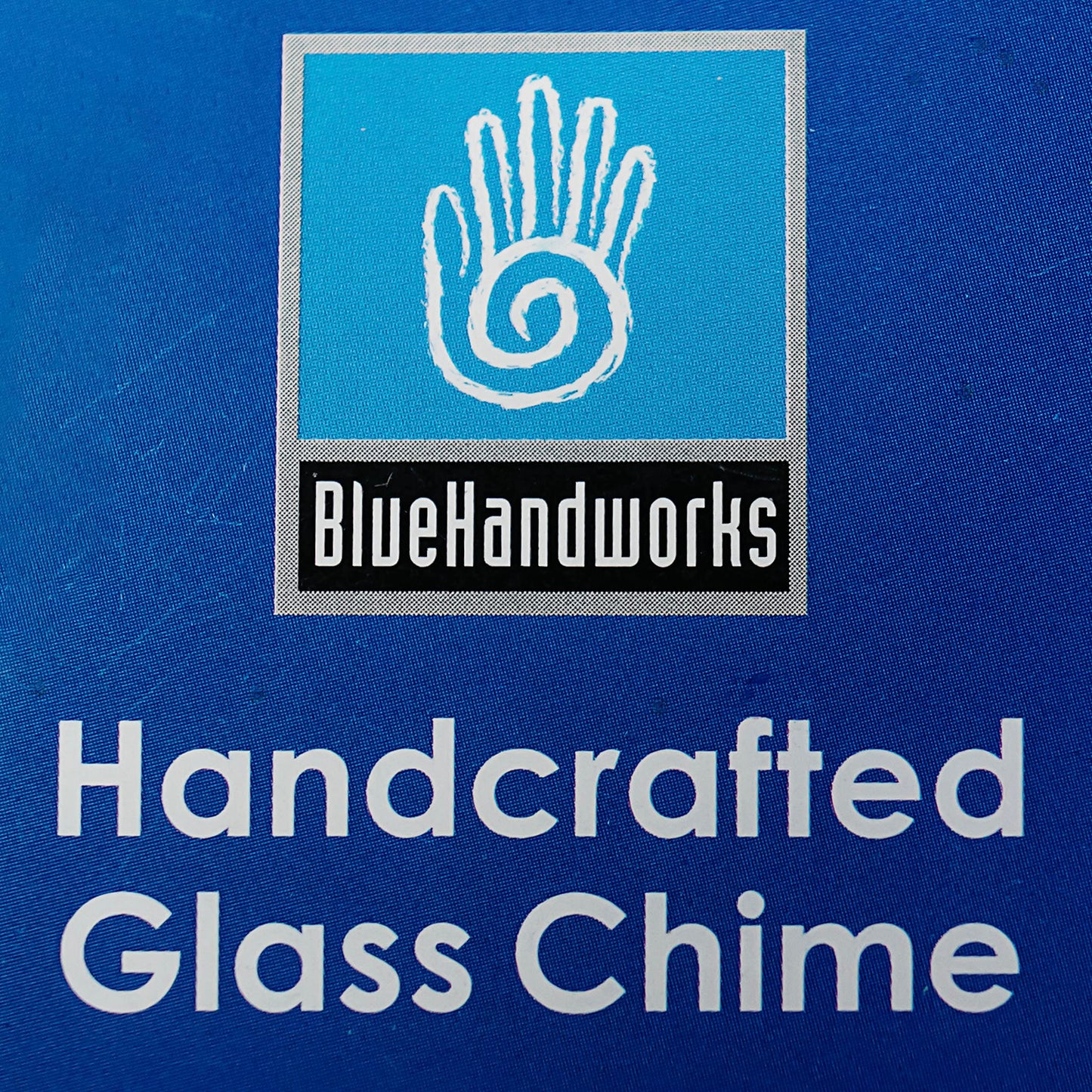Blue Handworks Sea Glass and Driftwood Chime - Sandblasted Glass and Found Wood Hand Crafted Wind Chime