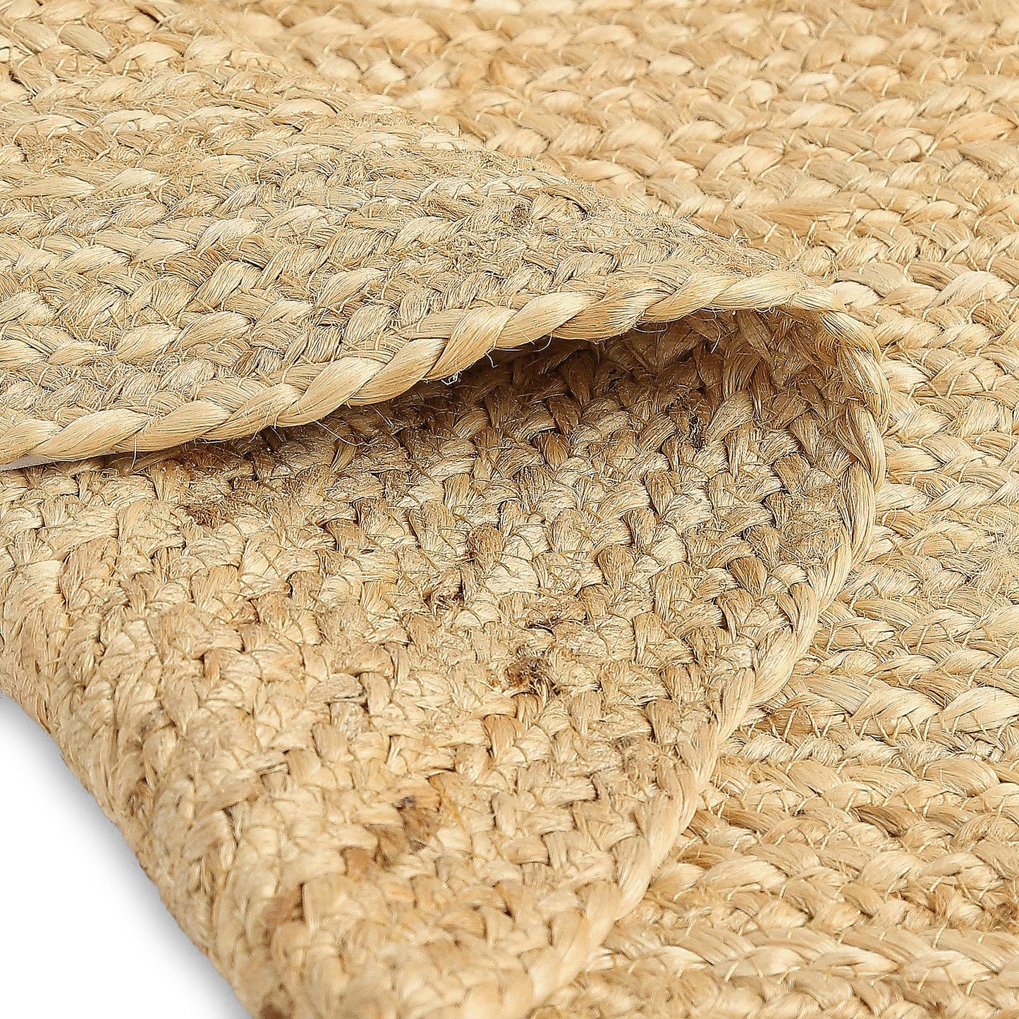 · REDEARTH · Oval Area Rug - 2'x3' Braided Natural Jute with Non-Skid Backing - Handwoven Boho Rug for Bedroom, Kitchen, Living Room - Farmhouse Aesthetic Home Decor - Durable Handmade Rug