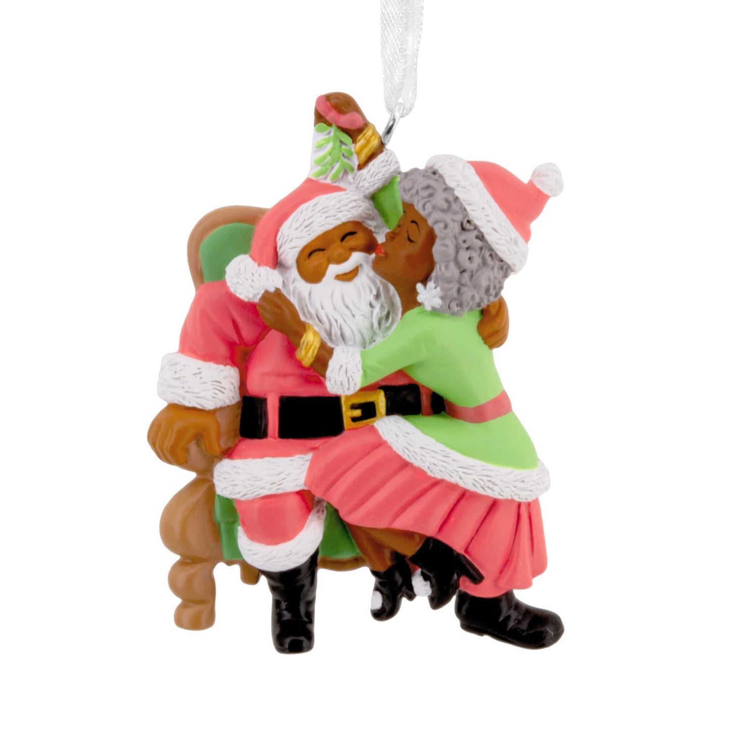 Hallmark Mahogany Christmas Ornament, Santa and Mrs. Claus Ornament, Santa Collectors Gifts