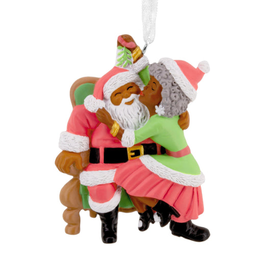 Hallmark Mahogany Christmas Ornament, Santa and Mrs. Claus Ornament, Santa Collectors Gifts