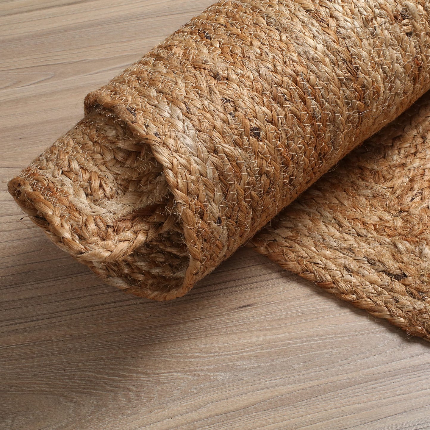 Hausattire Hand Woven Jute Braided Rug, 2'x3' – Natural, Reversible Boho Entry Area Rugs for Kitchen, Living Room I Farmhouse Indoor Outdoor Decorative Floor Rug, 24x36 Inches