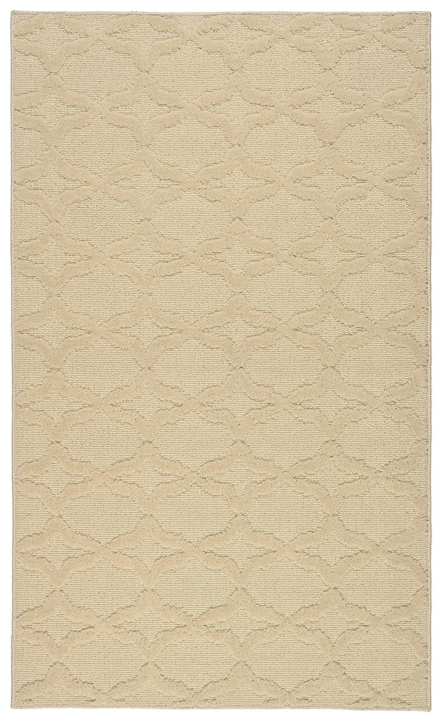 Garland Rug Sparta Non Slip Polypropylene 3 Ft. X 5 Ft. Biege Tan Area Rug- Ideal for Living Rooms & Hallways, Stylish & Durable for High-Traffic Areas