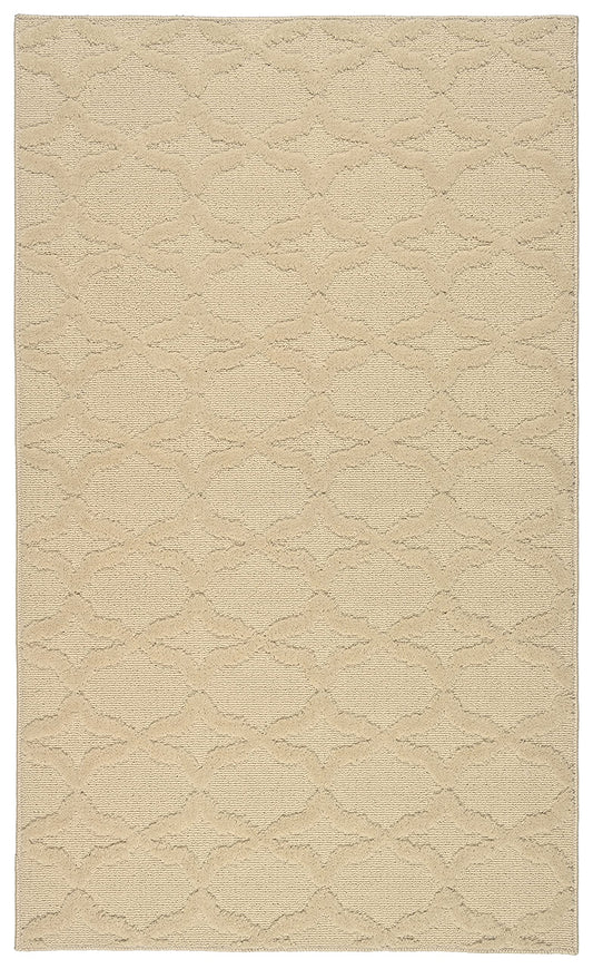 Garland Rug Sparta Non Slip Polypropylene 3 Ft. X 5 Ft. Biege Tan Area Rug- Ideal for Living Rooms & Hallways, Stylish & Durable for High-Traffic Areas